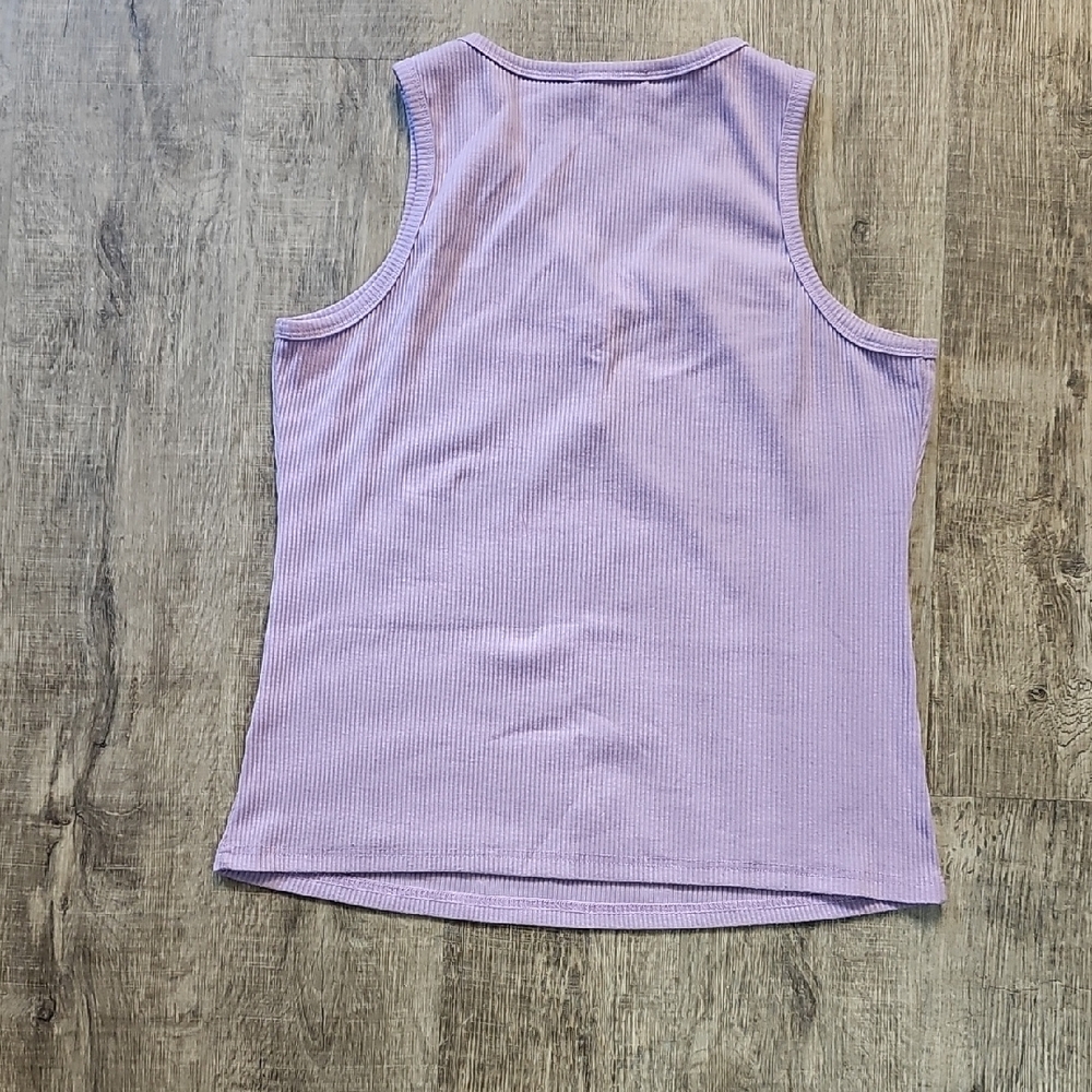 Lilac Ribbed Tank Top - Picture 2 of 2